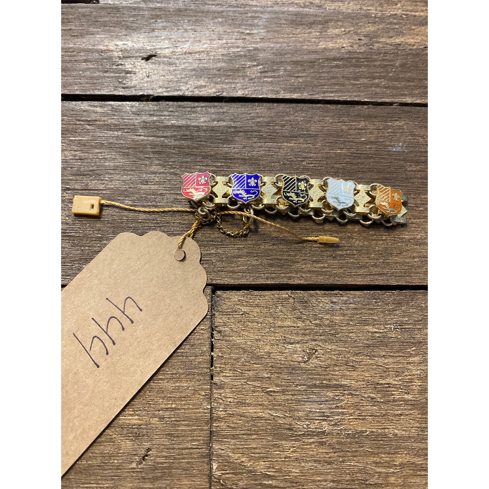 Vintage Enamel Coat of Arms Bracelet