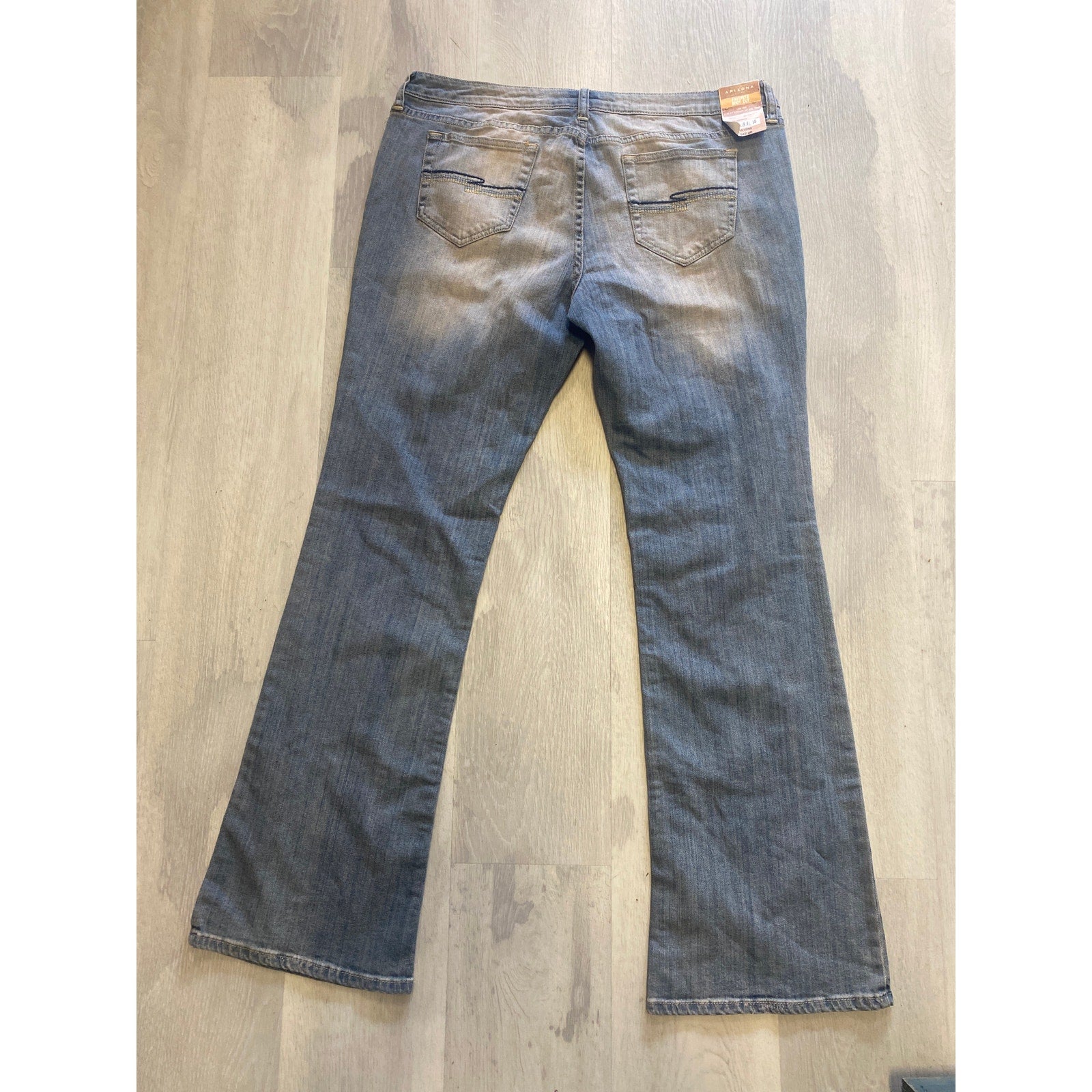 Arizona Jean Company Bootcut Blue Denim Medium Wash Jeans Women's 19 Long
