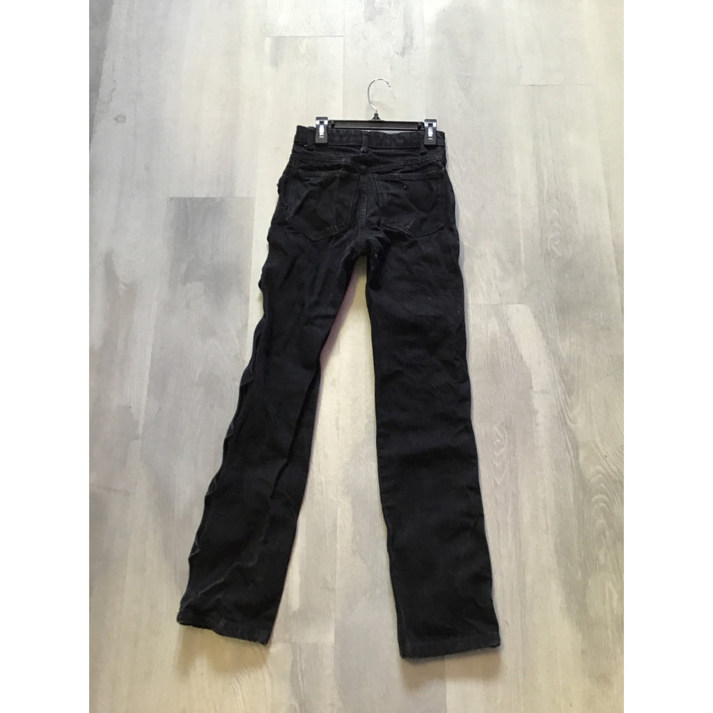 Zara Black Denim Cut Out Slim Fit Jeans Dark Wash 5-Pockets Women's Size 0