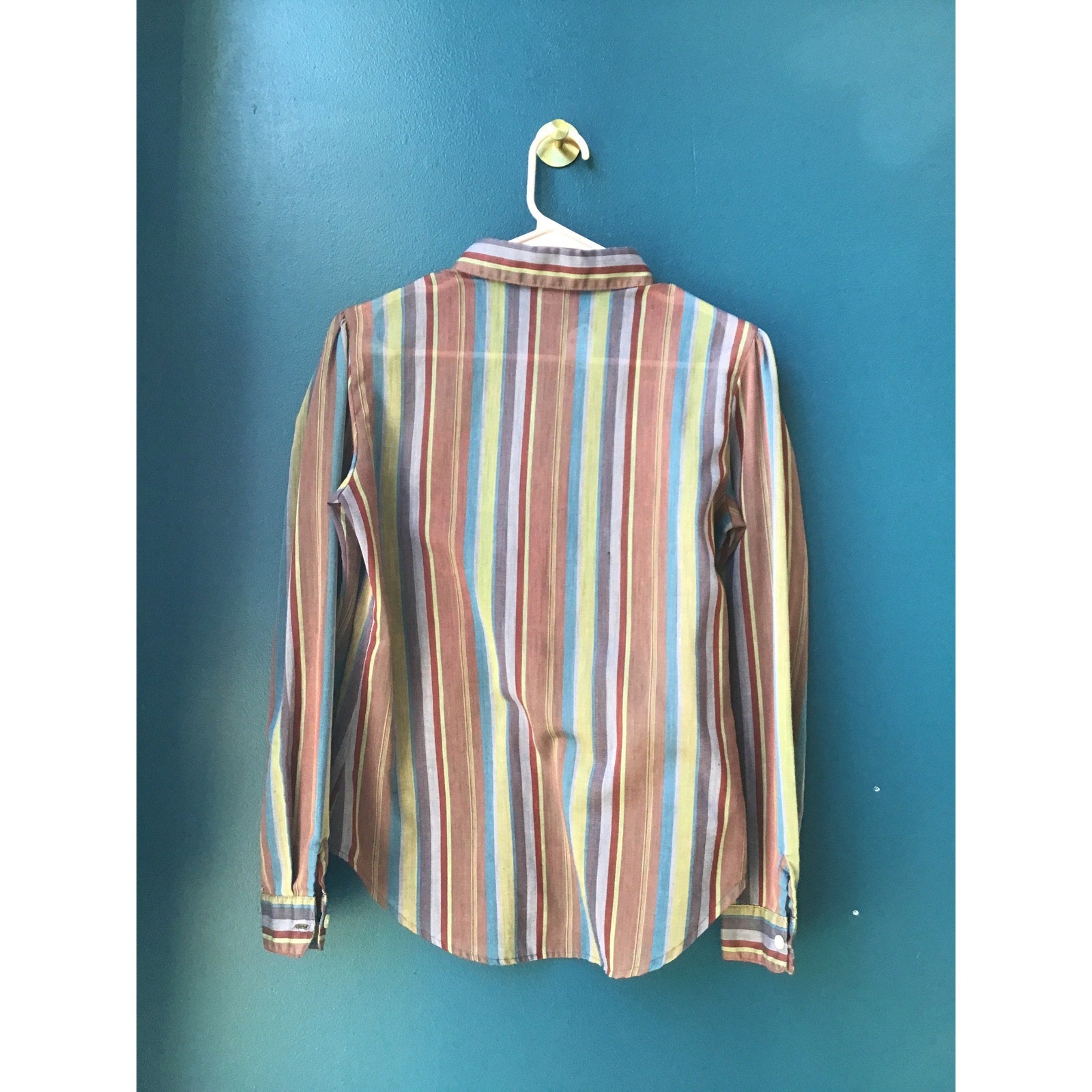 Vintage chic by H.l.S Multicolor Striped Button Up Long Sleeve Shirt Size Medium