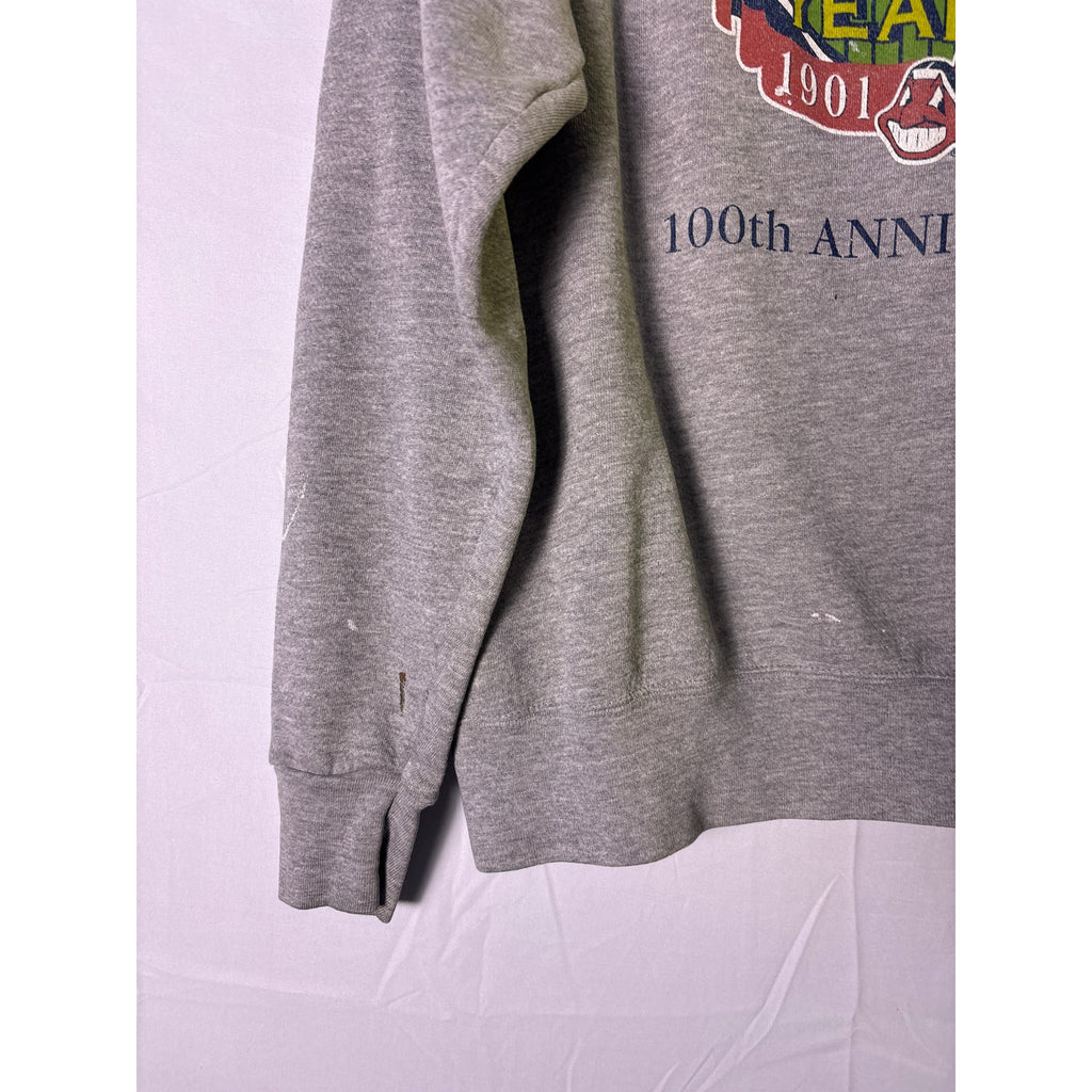 Y2K INDIANA BASEBALL Cleveland 100th Anniversary 1901-2001 Gray Sweatshirt XL