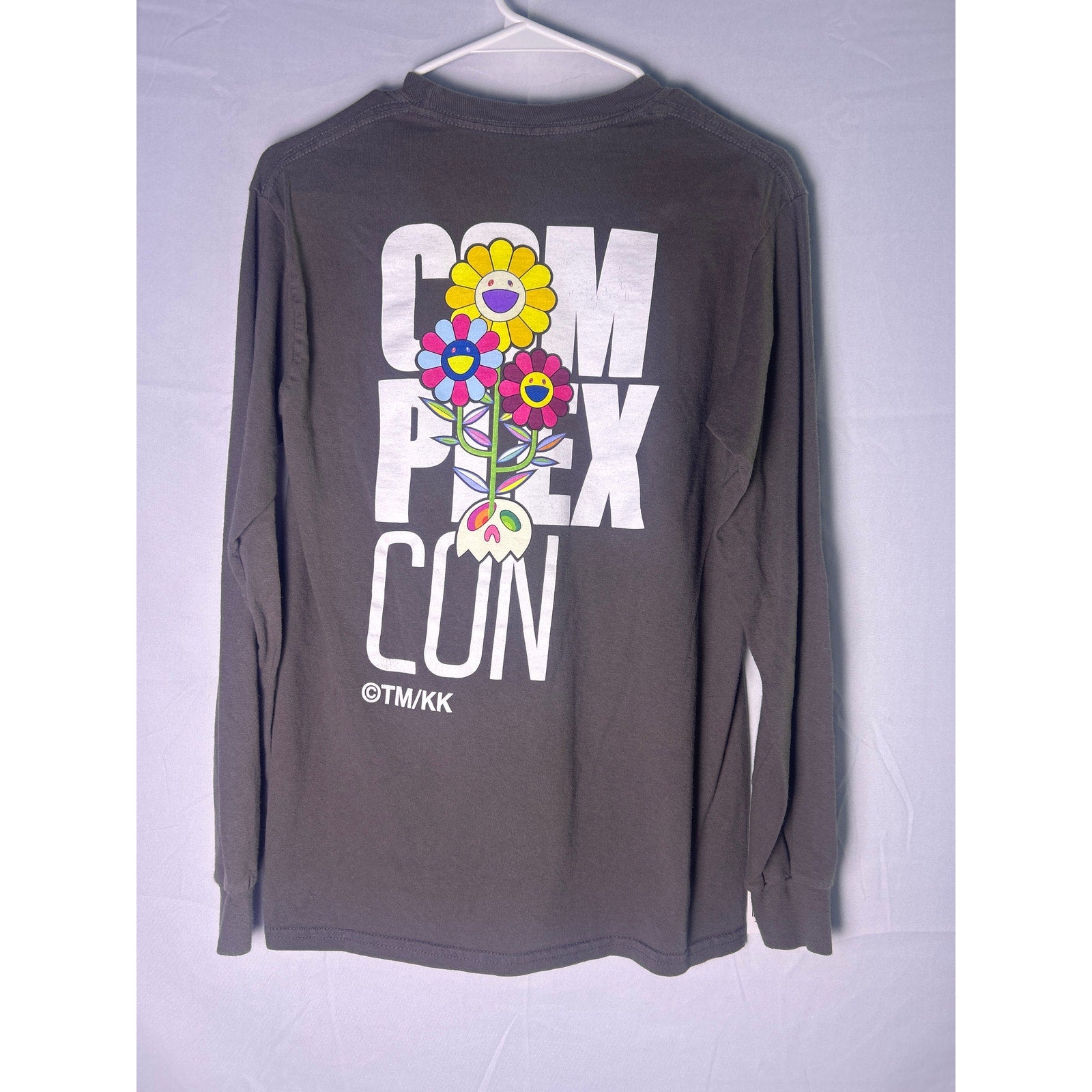 Takashi Murakami ComplexCon Flower Black Long Sleeve T-Shirt Men's Size Small