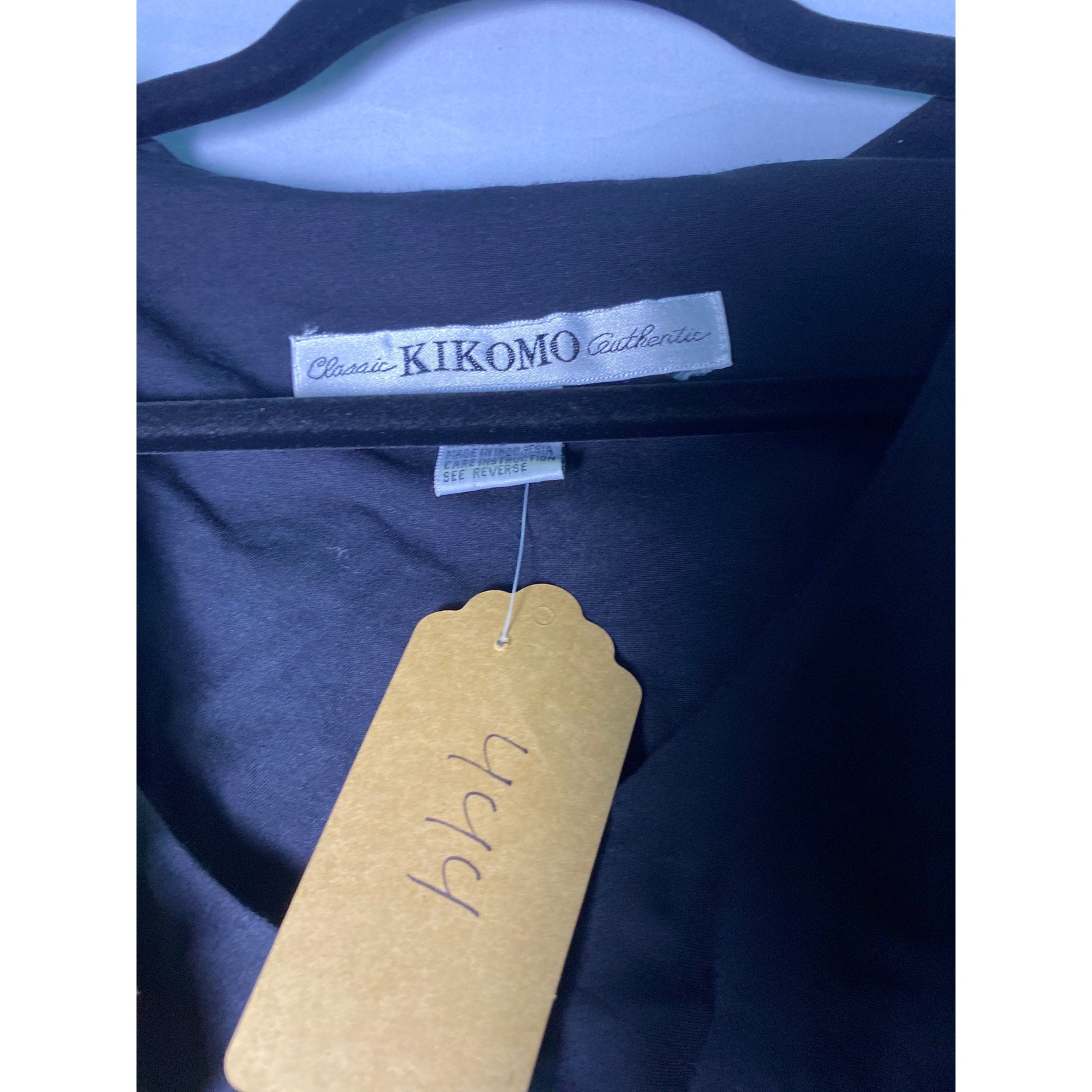 Vintage Classic KIKOMO Black Sequin Blouse Blowncore Long Sleeve Women's Medium