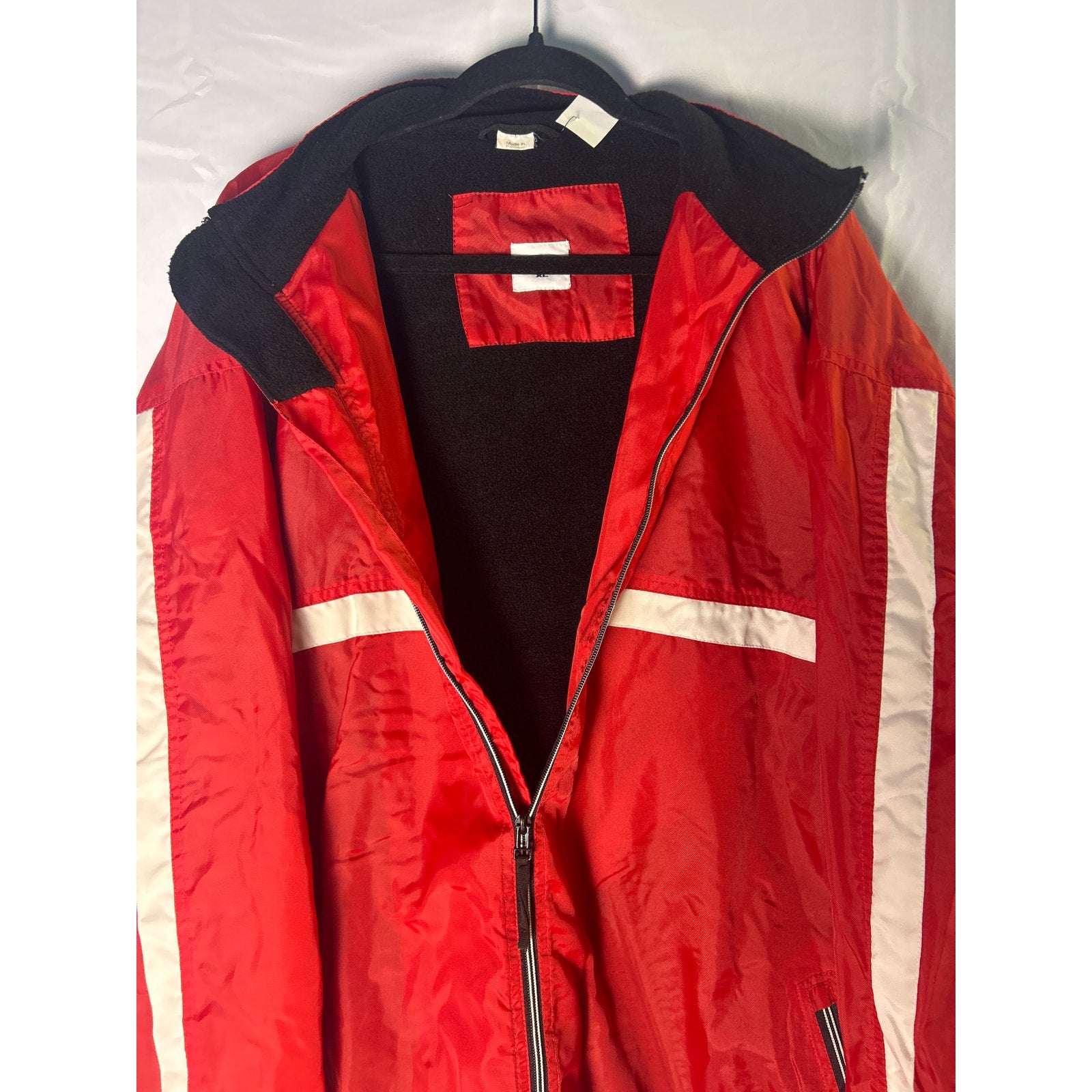 Vintage IU Indiana University Windbreaker Jacket Full Zip Red W/ Pockets 2XL