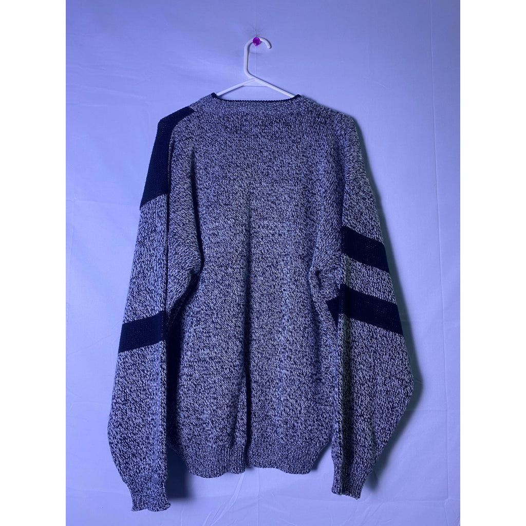 Vintage Bugle Boy Striped Heathered Wool Blend Houndstooth Sweater Men's Medium