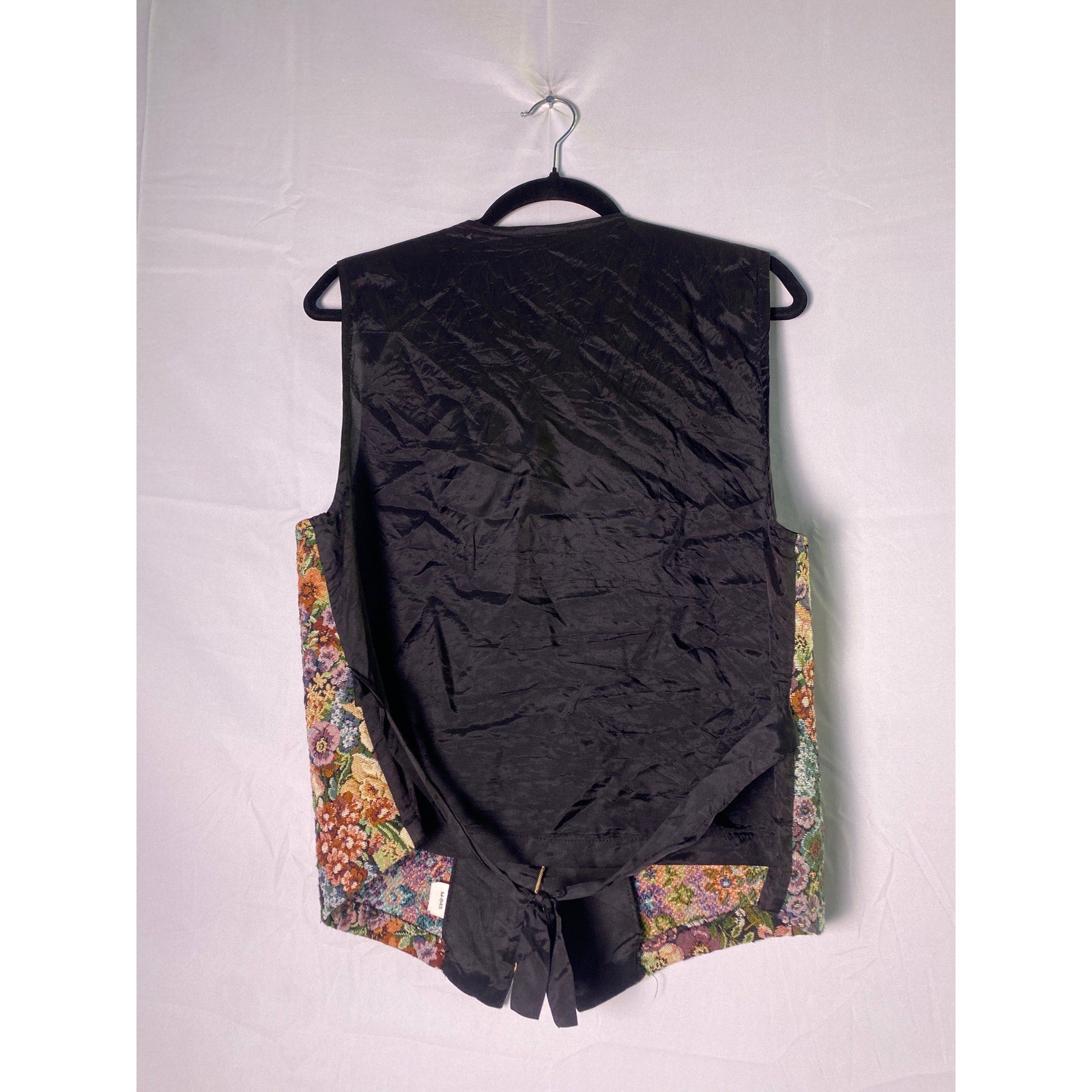 Vintage Cabin Creek Brown Floral Tapestry Vest Jacket Women's Size Large