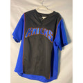 NBA Majestic Knicks Baseball Jersey Button Up Blue Black Men's Size XL