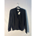 Victoria Jones Black Button Up Cardigan Sweater Long Sleeve Womens Petite Medium