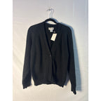 Victoria Jones Black Button Up Cardigan Sweater Long Sleeve Womens Petite Medium