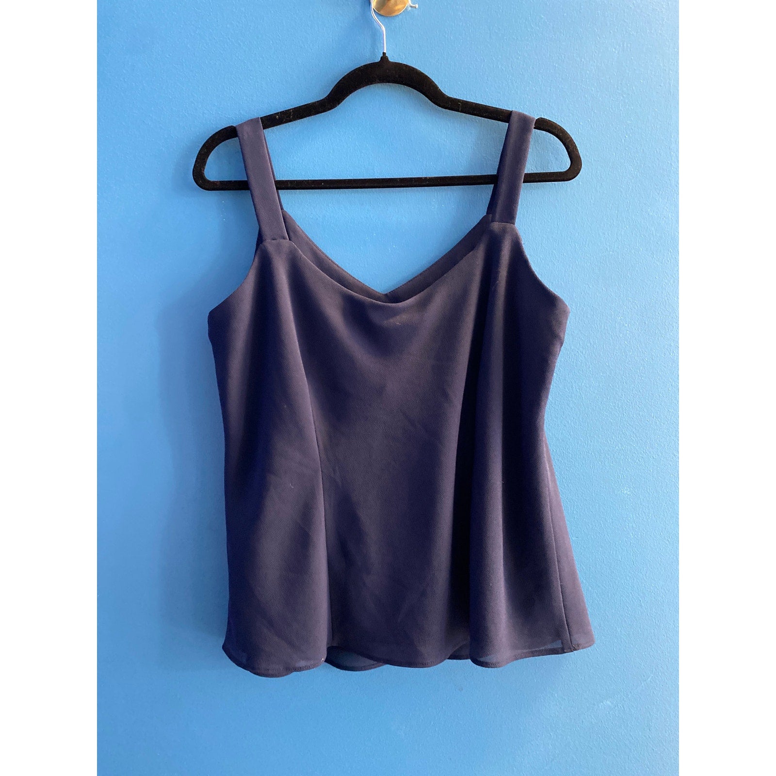 Vintage R&M Richards Blue Beaded Tank Top Sleeveless Women's Size 14