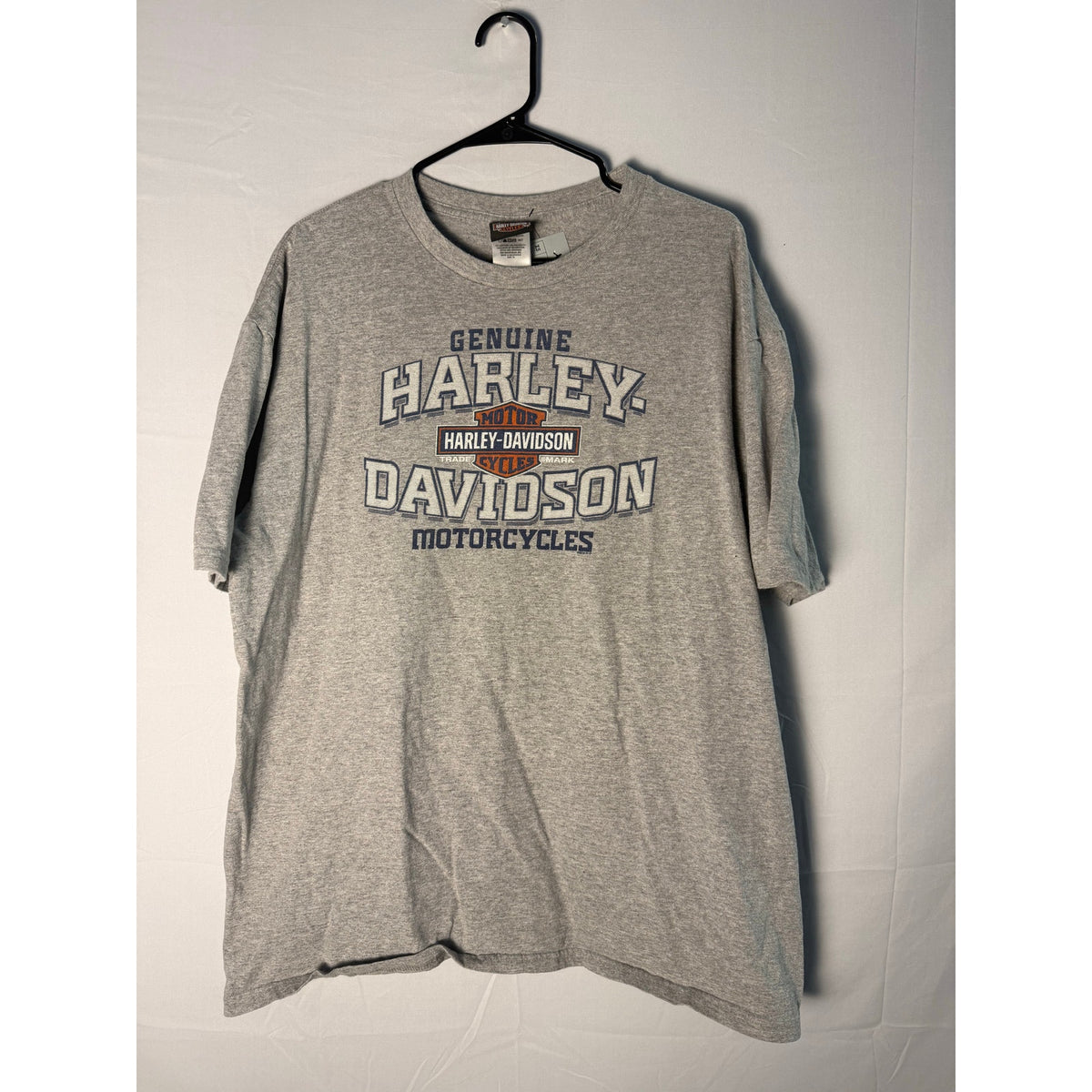 Genuine Harley Davidson ROMMEL New Castle, DE Print Gray Shirt Men's sIZE xl