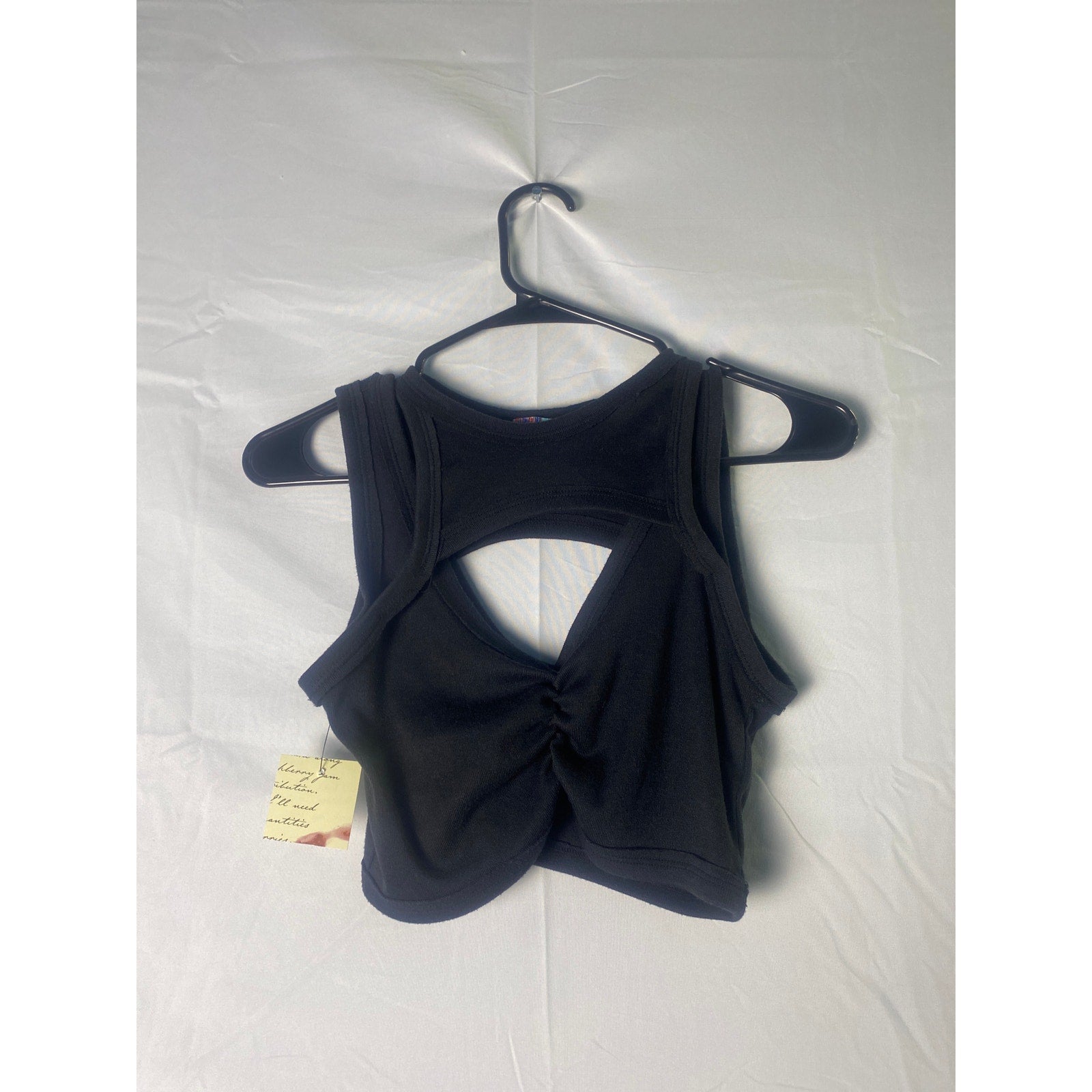 Urban Outfitters Black Cold Shoulder Cut-Out Knit Crop Top Women's Size Medium