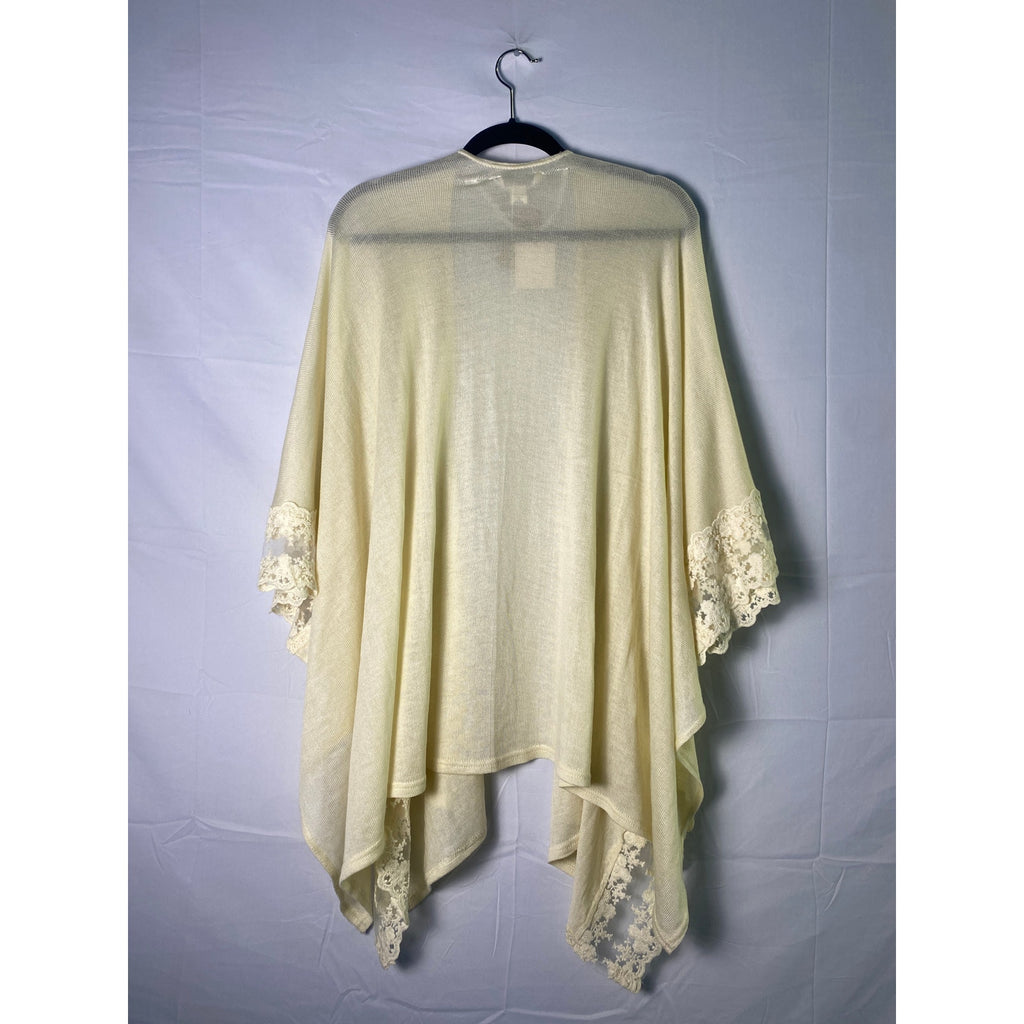 LC Lauren Conrad Cream Floral Lace Open Cardigan Sweater Women's One Size