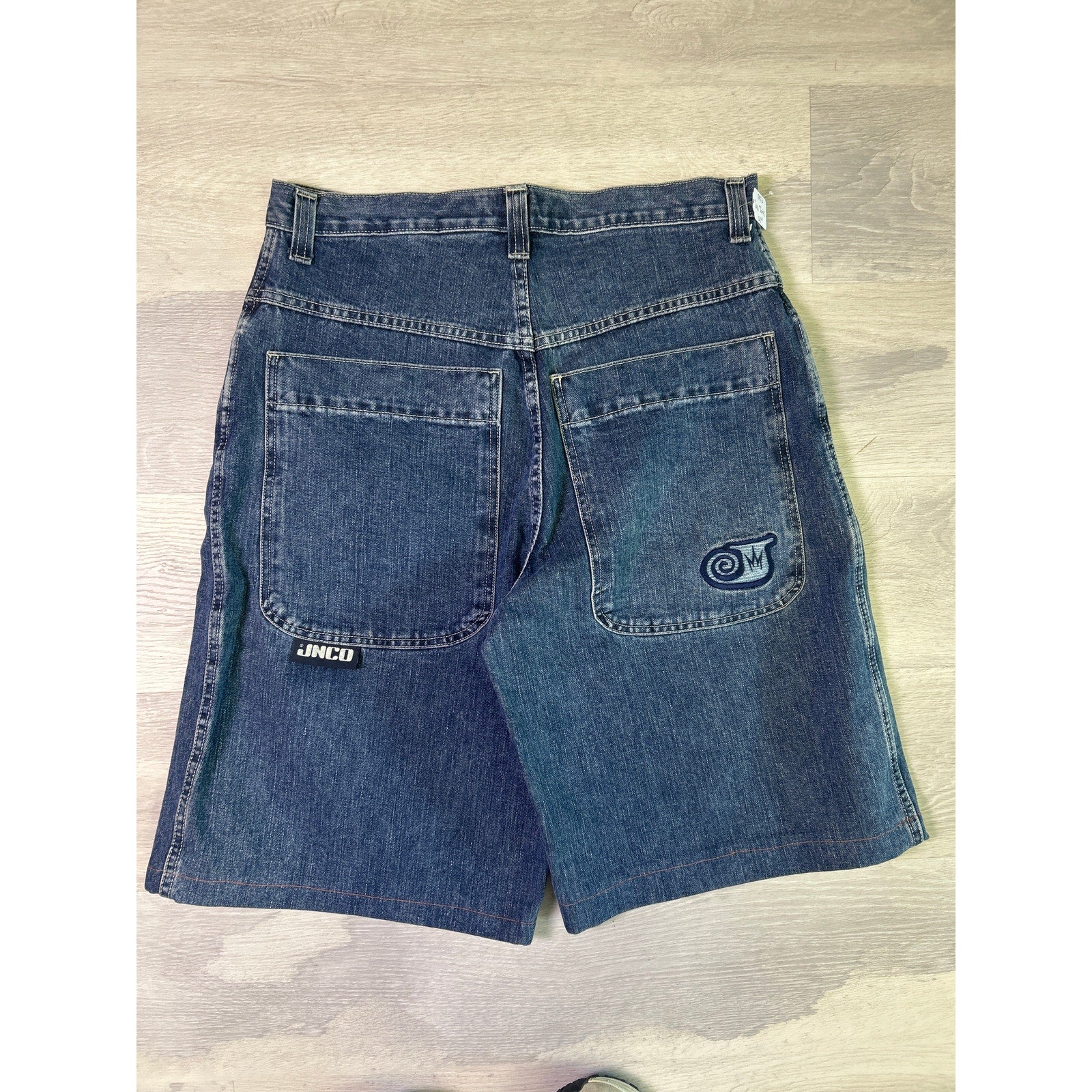 Vintage JNCO Baggy Dark Wash Jorts Jean Shorts Blue Denim Men's Size 34