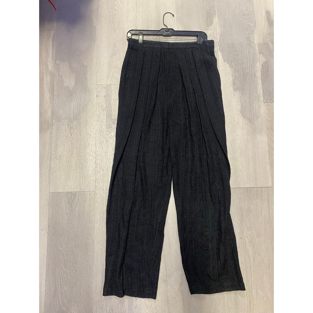 Vintage Zonda Nellis Black Straight Leg Pants Lagenlook Zip Closure Women Medium