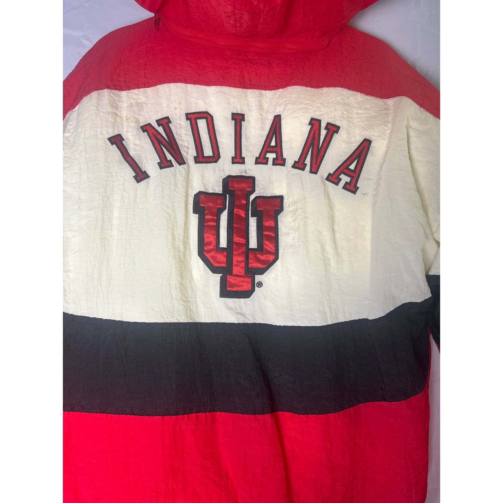 Vintage 90s C&C Sportswear IU Indiana University Hoodie Puffer Jacket Full Zip L