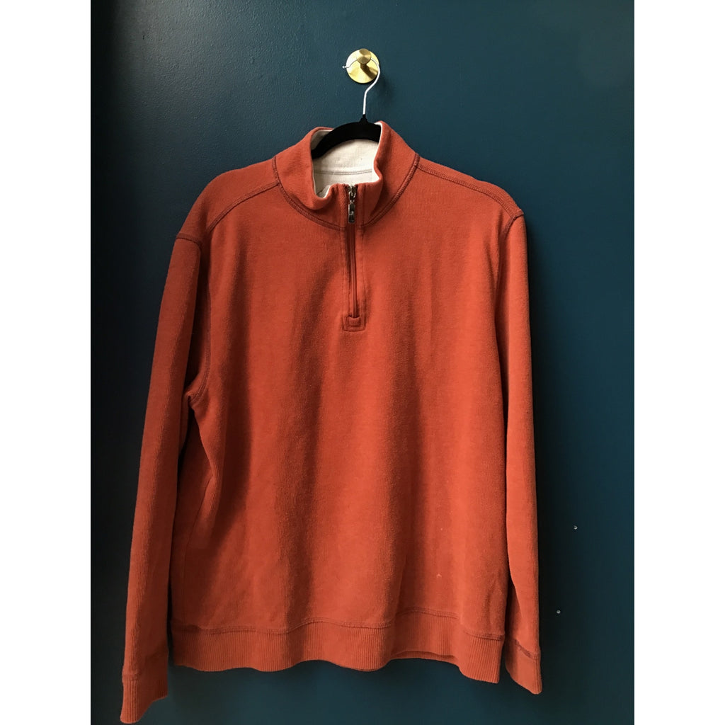 Paradise Collection 1/4 Zip Up Red Long Sleeve Pullover Sweatshirt Womens Large