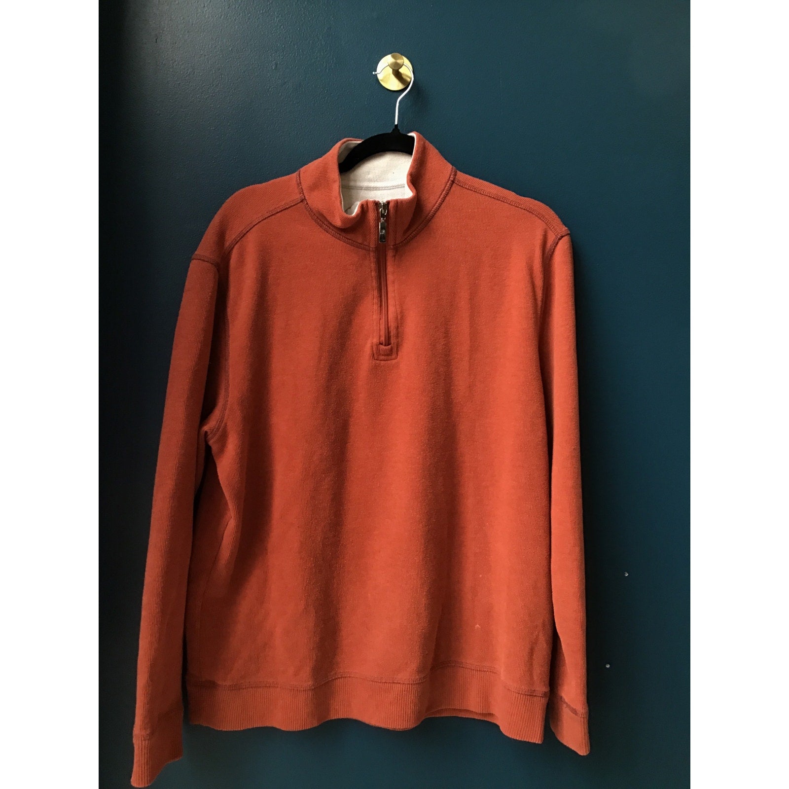 Paradise Collection 1/4 Zip Up Red Long Sleeve Pullover Sweatshirt Womens Large