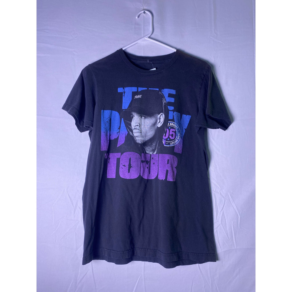 Chris Brown The Party Tour 2017 TEAM BREEZY 05 Graphic Print Black Shirt Medium