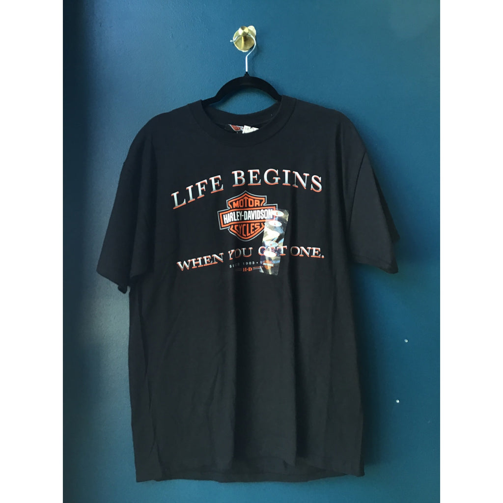 Harley Davidson Life Begins When You Got One Oklahoma City, OK Black Shirt Large