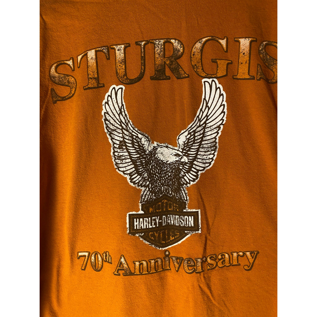 Harley Davidson 2010 Sturgis Black Hills Rally 70th Anniversary Orange Shirt XL