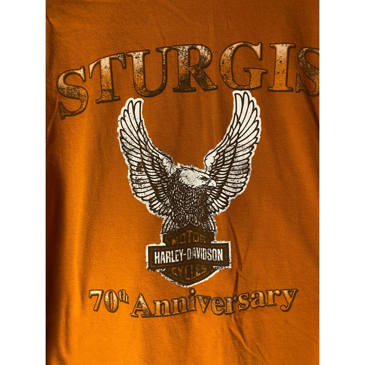 Harley Davidson 2010 Sturgis Black Hills Rally 70th Anniversary Orange Shirt XL