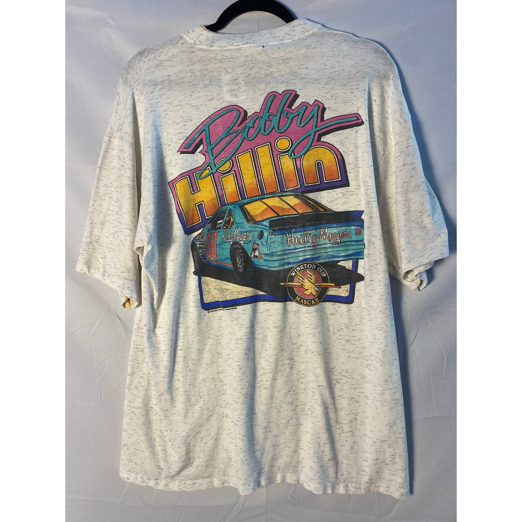Bobby Hillin Heilig-Meyers Racing White Graphic T-shirt Men's Size Large