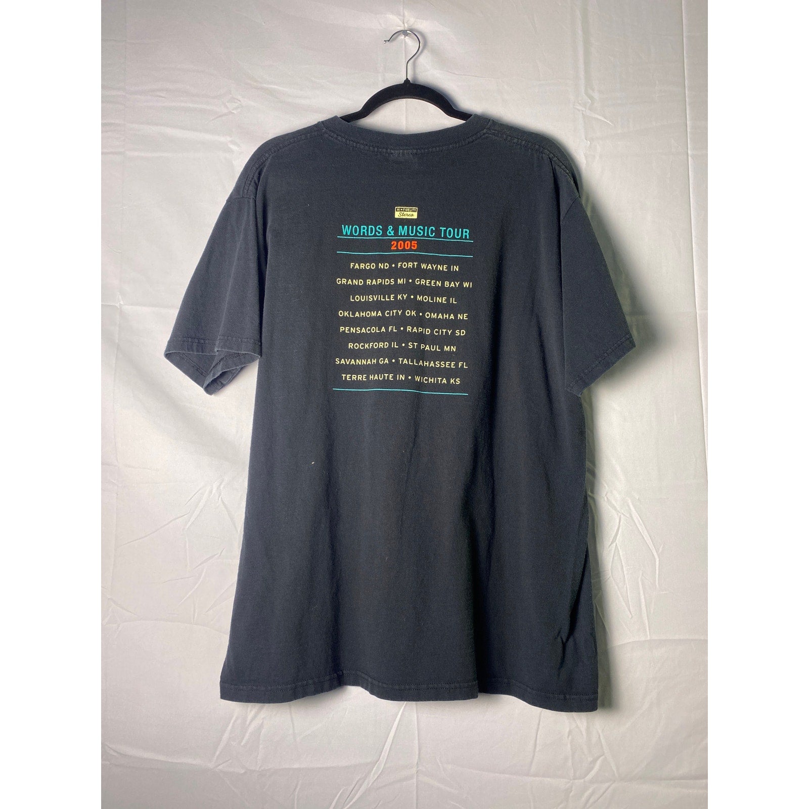 Anvil John Mellancamp 2005 Words and Music Tour T-shirt Men's Size Large
