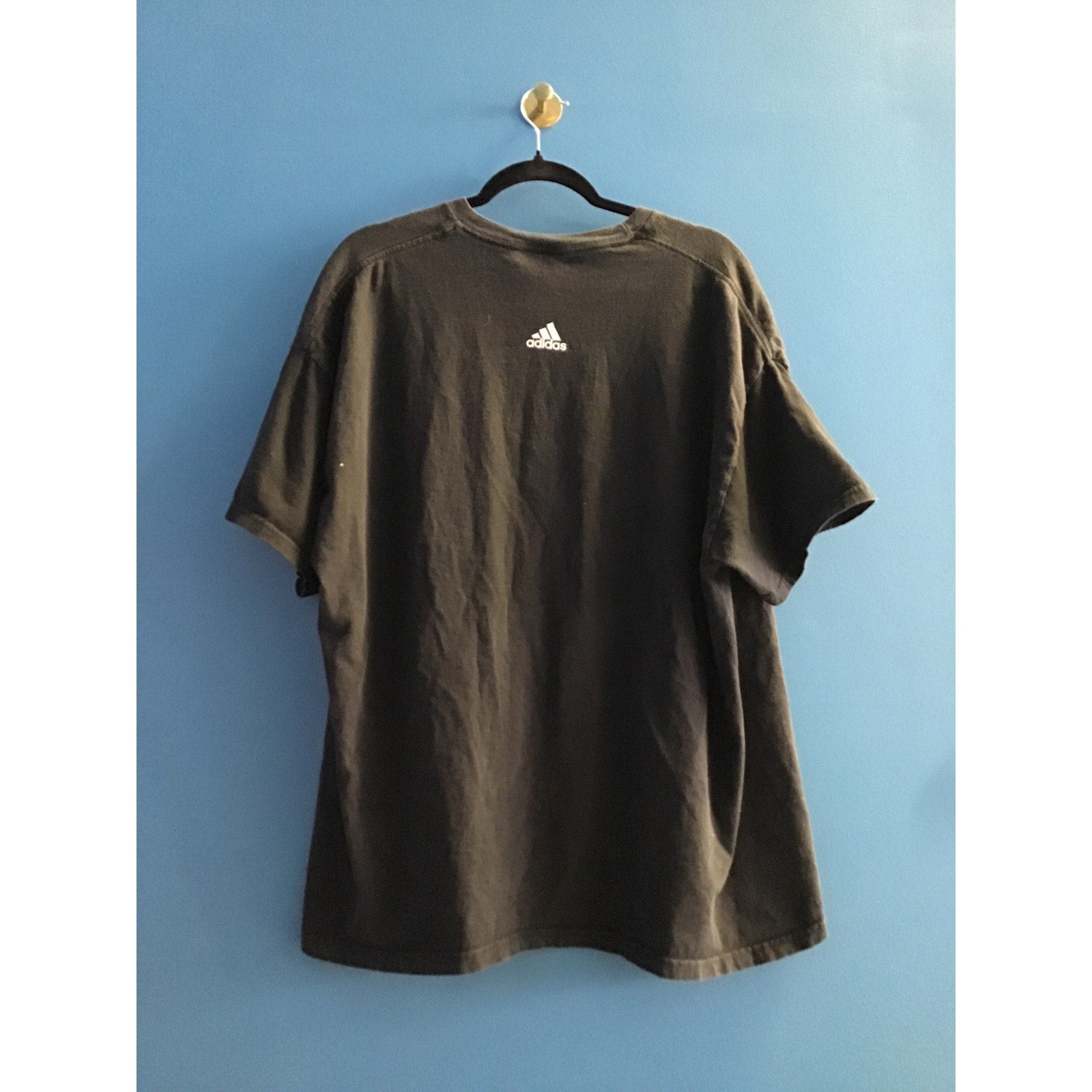 Vintage Adidas IMPOSSIBLE IS NOTHING Quote Print Black Shirt Adult Size 2XL