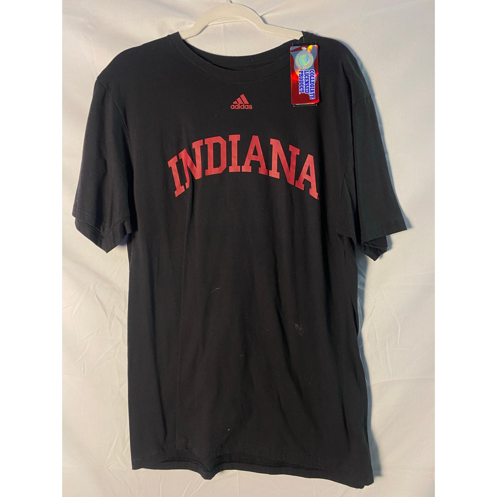 NWT Adidas IU Indiana University Graphic Print Black Shirt Men's Size Large