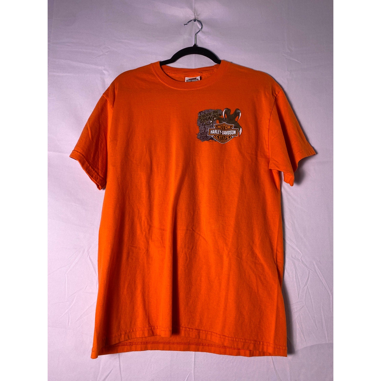 Vintage Harley Davidson Smoky Mountain Dragon TENNESSEE Orange Shirt Medium