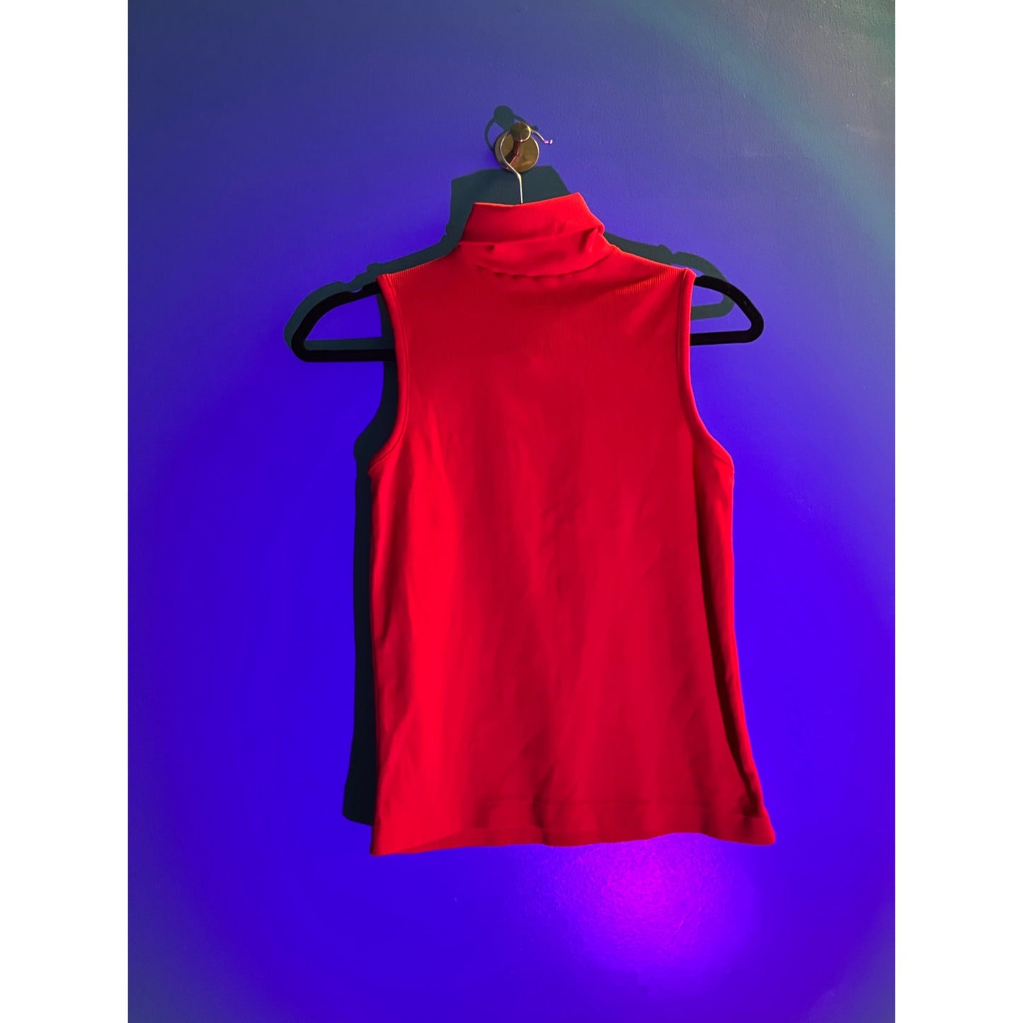 70's Vintage Red Turtleneck Sleeveless Sweater Women's Size Small/Medium