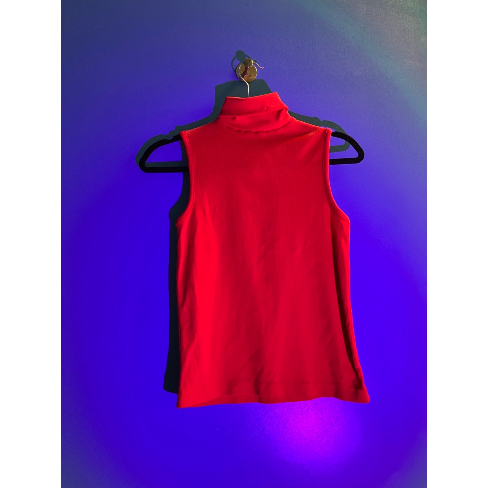 70's Vintage Red Turtleneck Sleeveless Sweater Women's Size Small/Medium