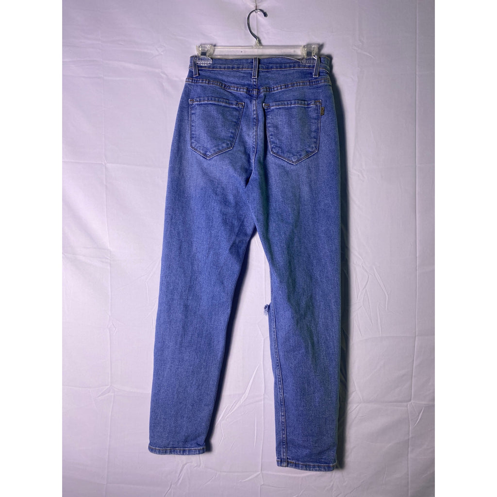 Vibrant M.I.U Distressed Straight Leg Jeans Blue Denim Women's Size 9 (W28)