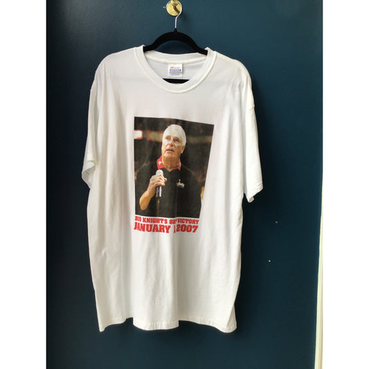 Hanes BOB KNIGHT'S 88' VICTORY 880 I did it my way White T-shirt Men's Size XL