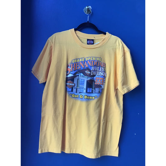 Harley Davidson Grand Opening Shenandoah Got Er Done Orange Shit Men's Large