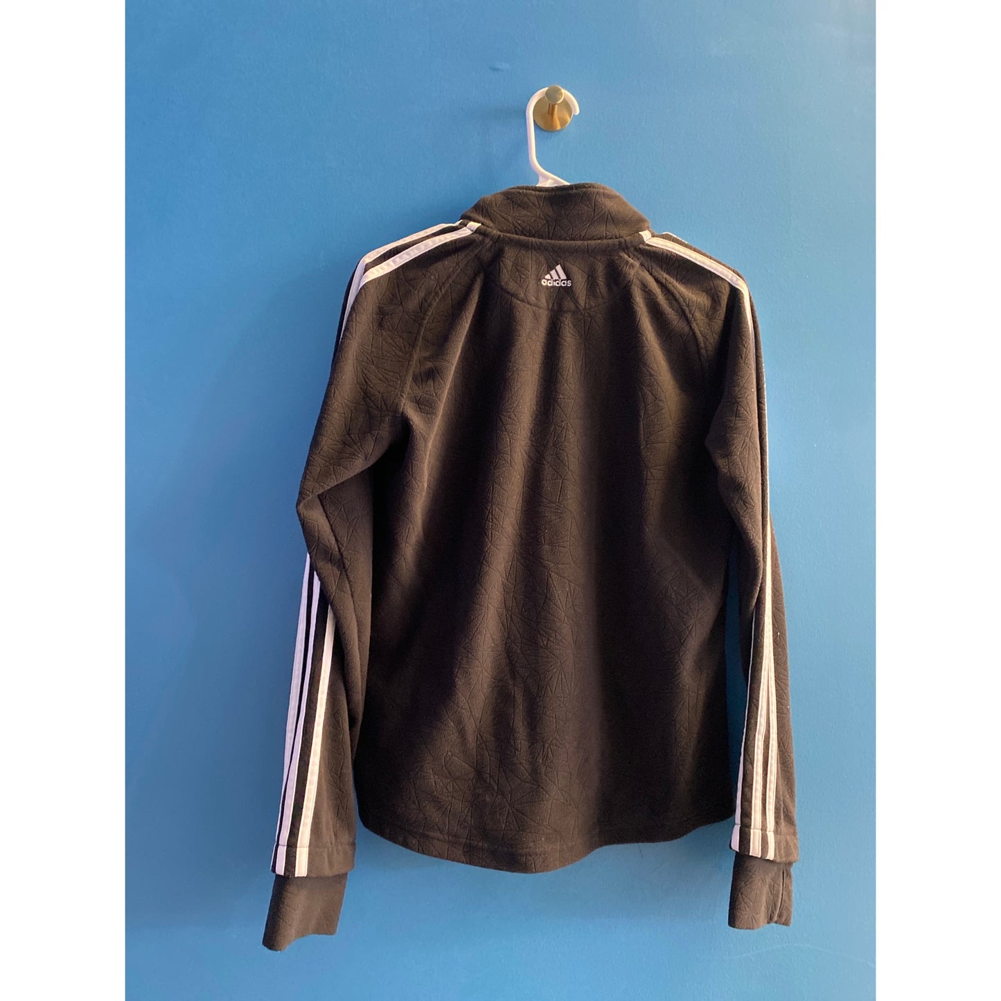 ADIDAS Womens IU INDIANA Logo Print Performance Micro Fleece Jacket Black Medium