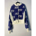 Vintage 70s-80s Pepsi Blue White Bomber Cropped Jacket Full Zip Kid's Size 8-9