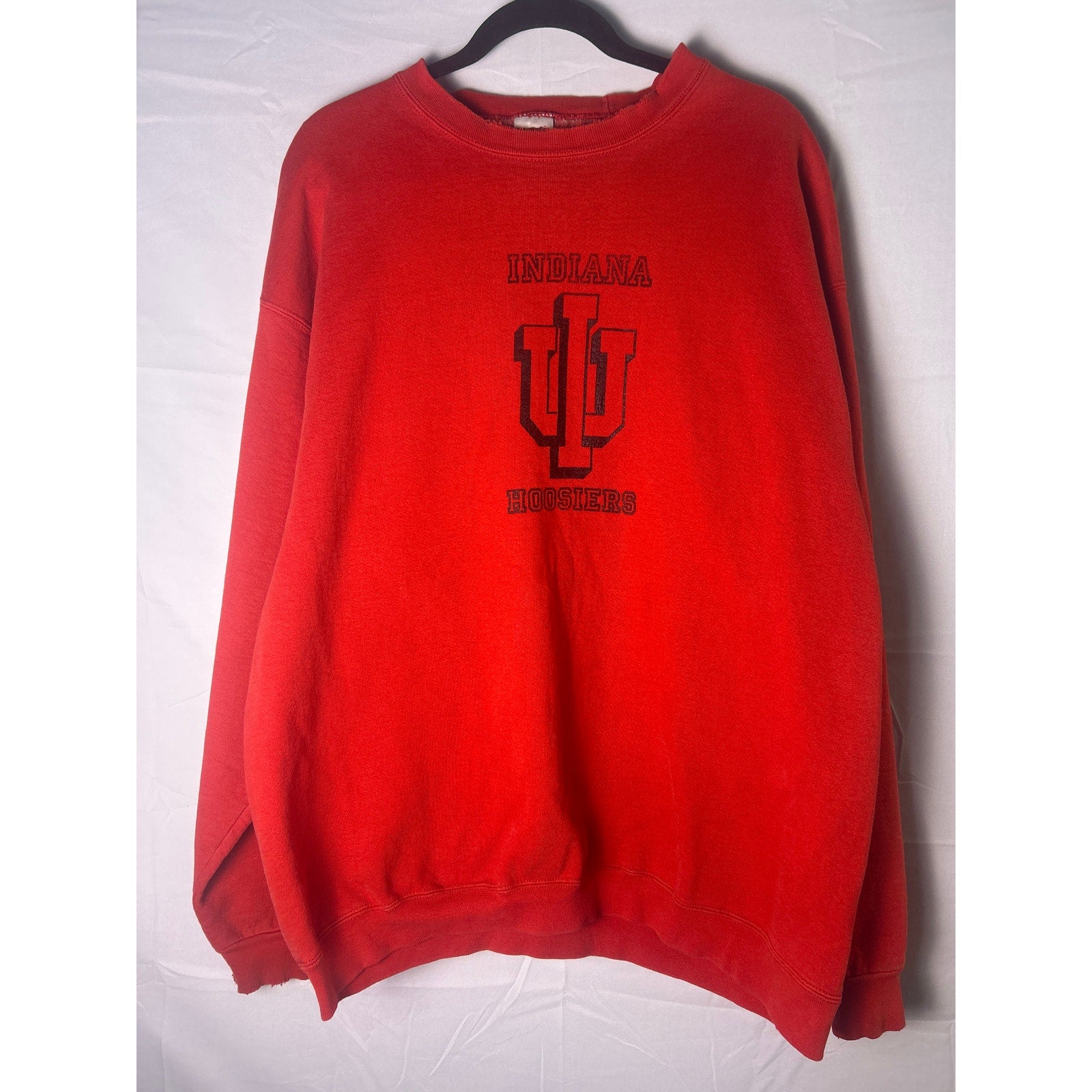 Fruit of the Loom IU Indiana Hoosiers Red Crew Neck Pullover Sweatshirt Men's XL