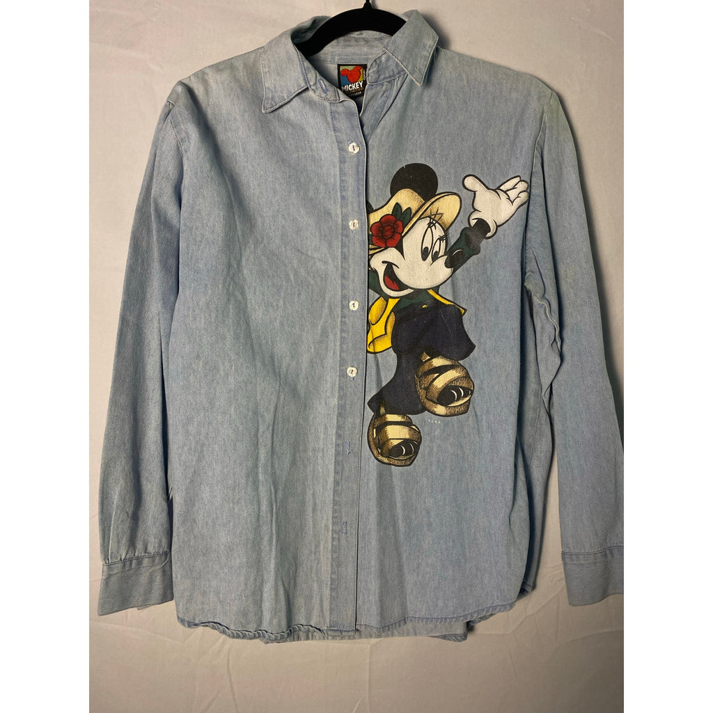 Vintage Mickey Unlimited Minnie Mouse Button Up Blue Jean Women's Size small