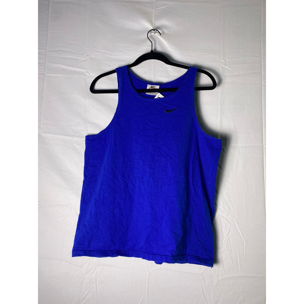 Nike Dri-FIT Running Blue Tank Top Shirt Logo Print Men's Size XL