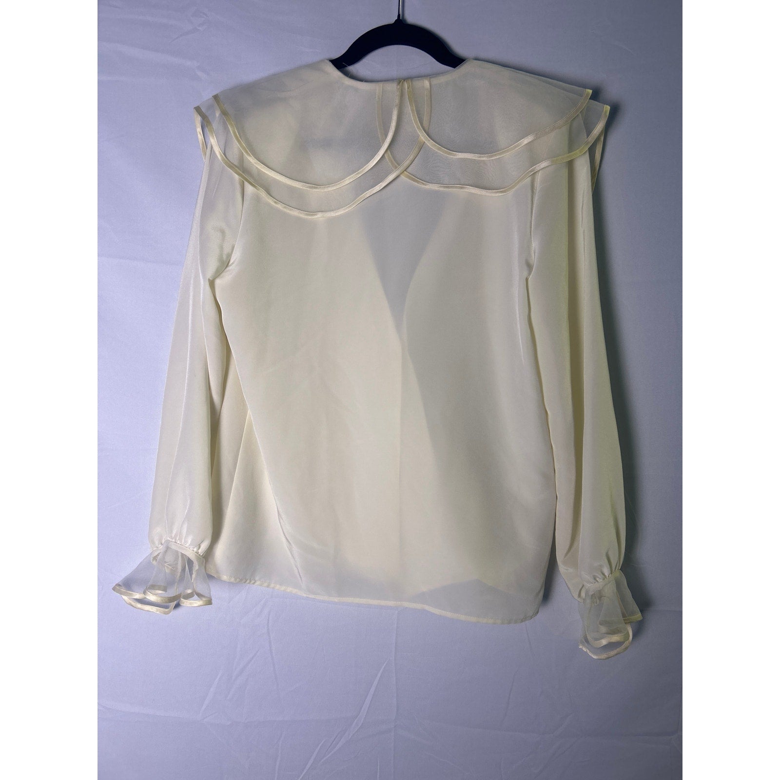 Vintage Andrew Harvey See Through Lightweight Blouse Long Sleeve Women's Size 6