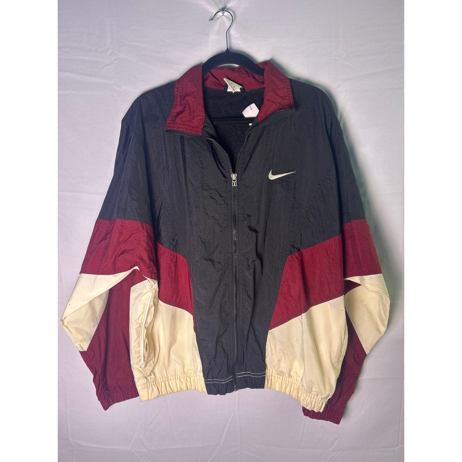 Vintage Nike Full Zip Windbreaker Colorblock Jacket Big Swoosh Men's Size Medium
