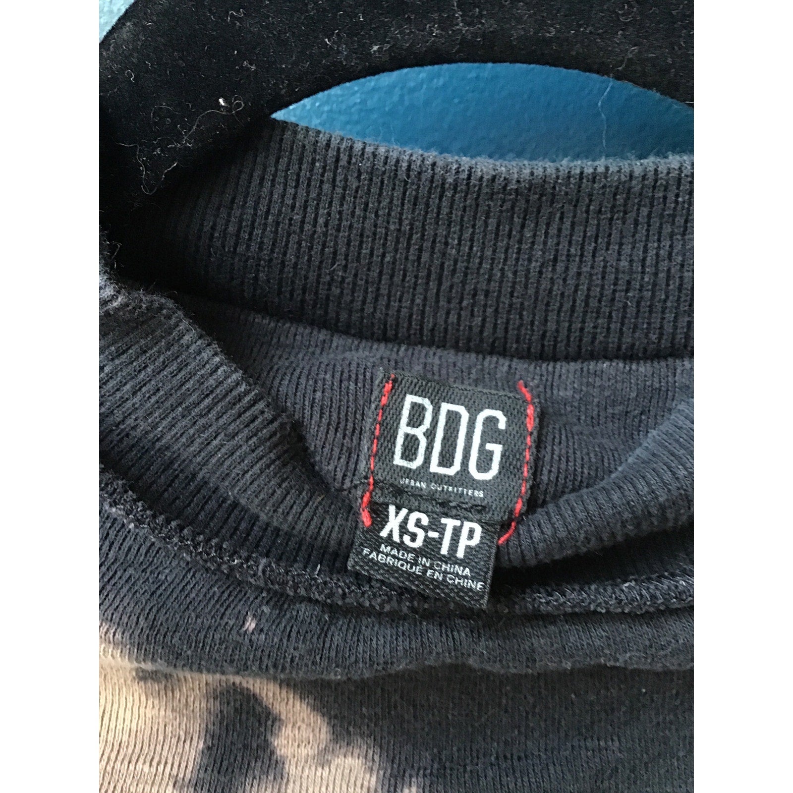 Urban Outfitters BDG Katie Seamed Baby Tee Black Mock Neck Knit Top Women's XS