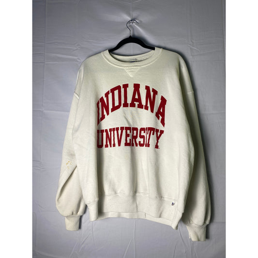 Vintage 90s Russell Athletic IU Indiana University White Sweatshirt Crewneck XL
