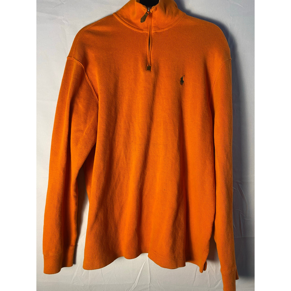 Vintage Polo by Ralph Lauren Orange Polo Sweater Quarter Zip Pullover Large