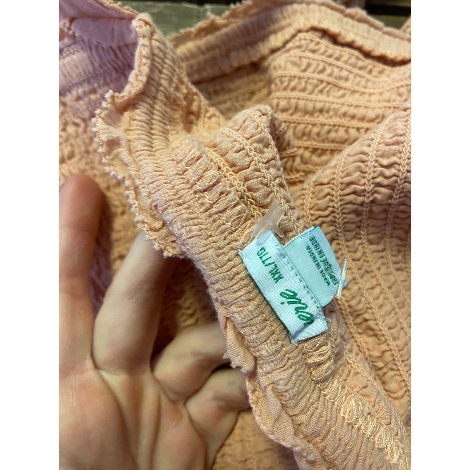 Aerie Peach Smocked Babydoll Cotton Sundress