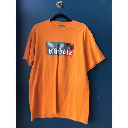 Harley Davidson Classic Eagle Indywest Plainfield, IN Orange Shirt Men's Large