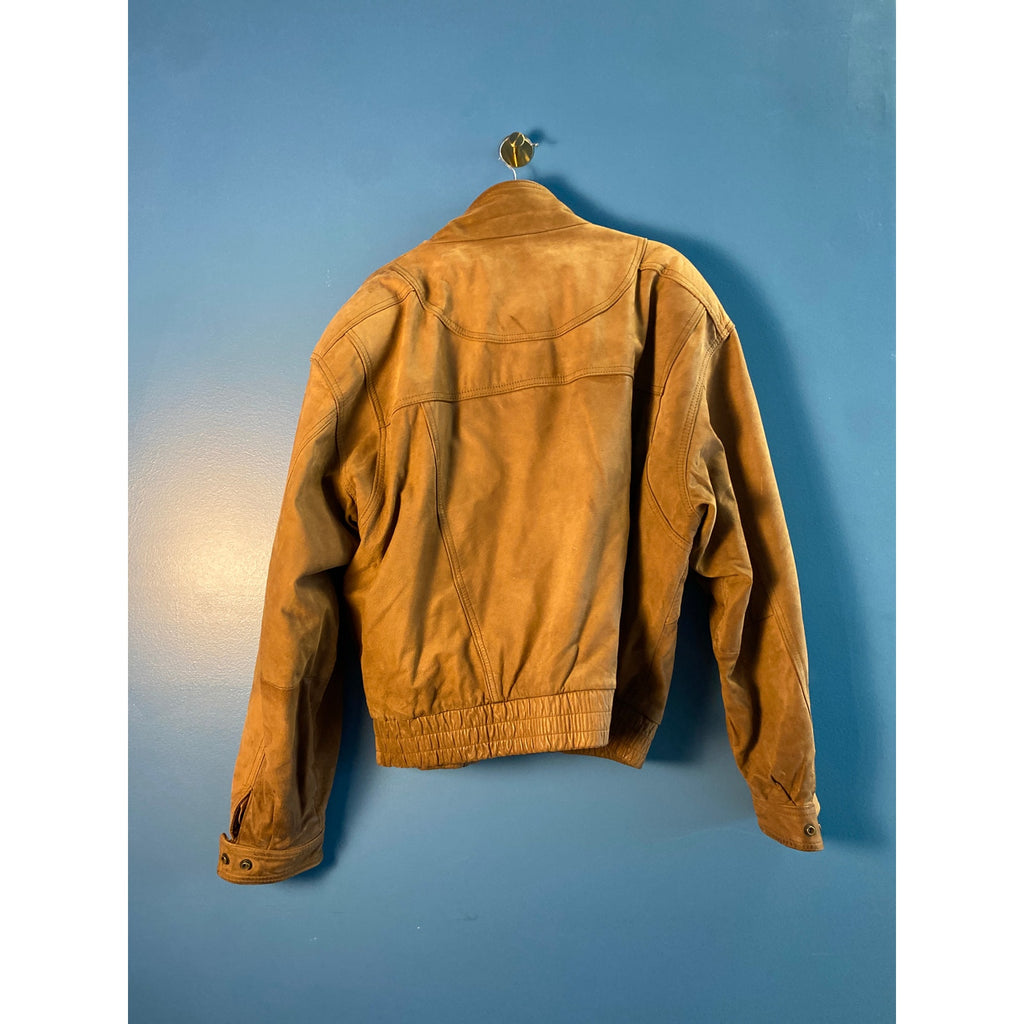 Vintage Wilsons Brown Leather Classic Bomber jacket Button Snap Thinsulate XL