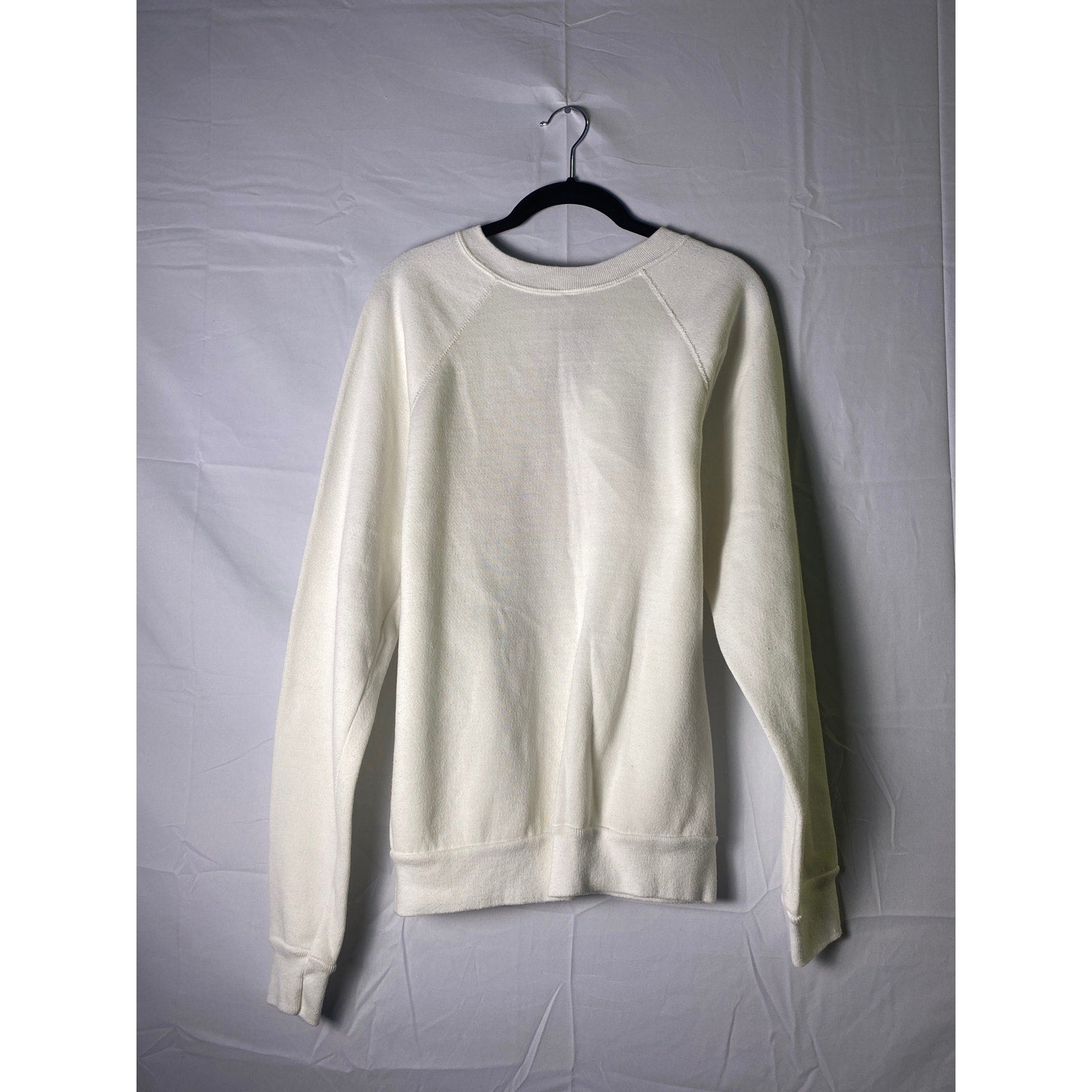 Vintage Tultex Pink Embroidered BOSTON White Crewneck Sweatshirt Womens Medium